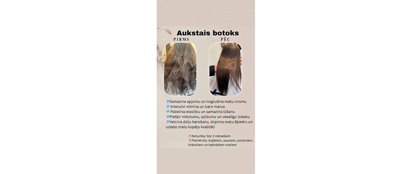 Nanoplastikas procedūra gludiem un taisniem matiem.