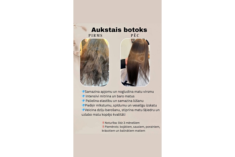 Nanoplastikas procedūra gludiem un taisniem matiem.