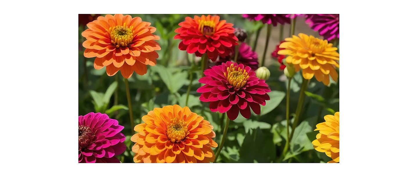 Dahlia flowers of different colors