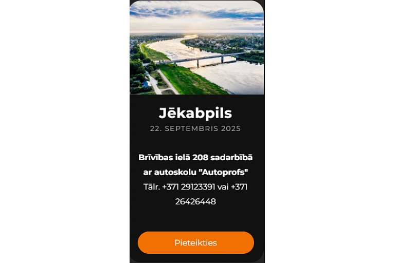 ADR autovadītāju kursi Jēkabpilī