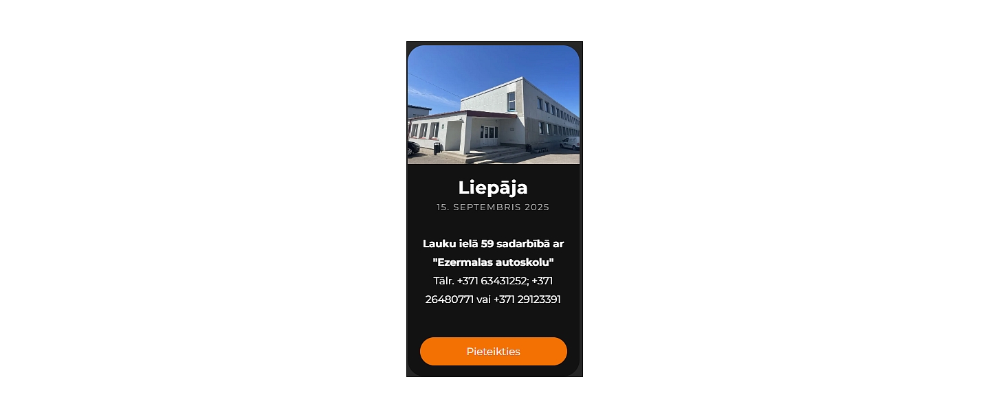 ADR autovadītāju kursi Liepājā