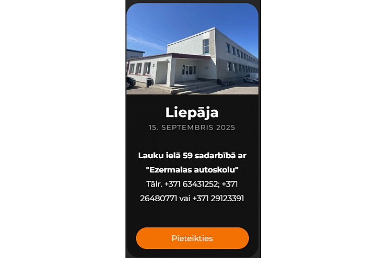 ADR autovadītāju kursi Liepājā