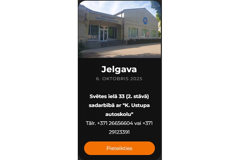 ADR autovadītāju kursi Jelgavā