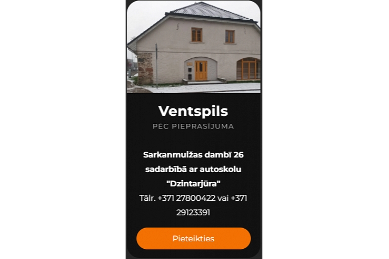 ADR autovadītāju kursi Ventspilī
