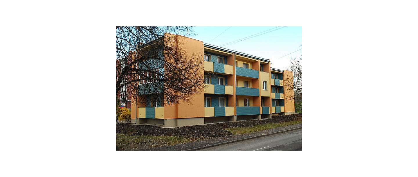 Daudzdzīvokļu ēkas renovācija – mūsdienīga fasāde un plānojums