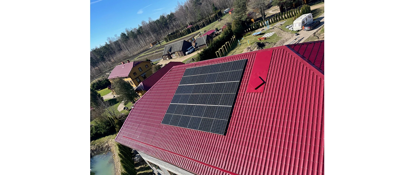 Photovoltaic panel system on the roof of the house