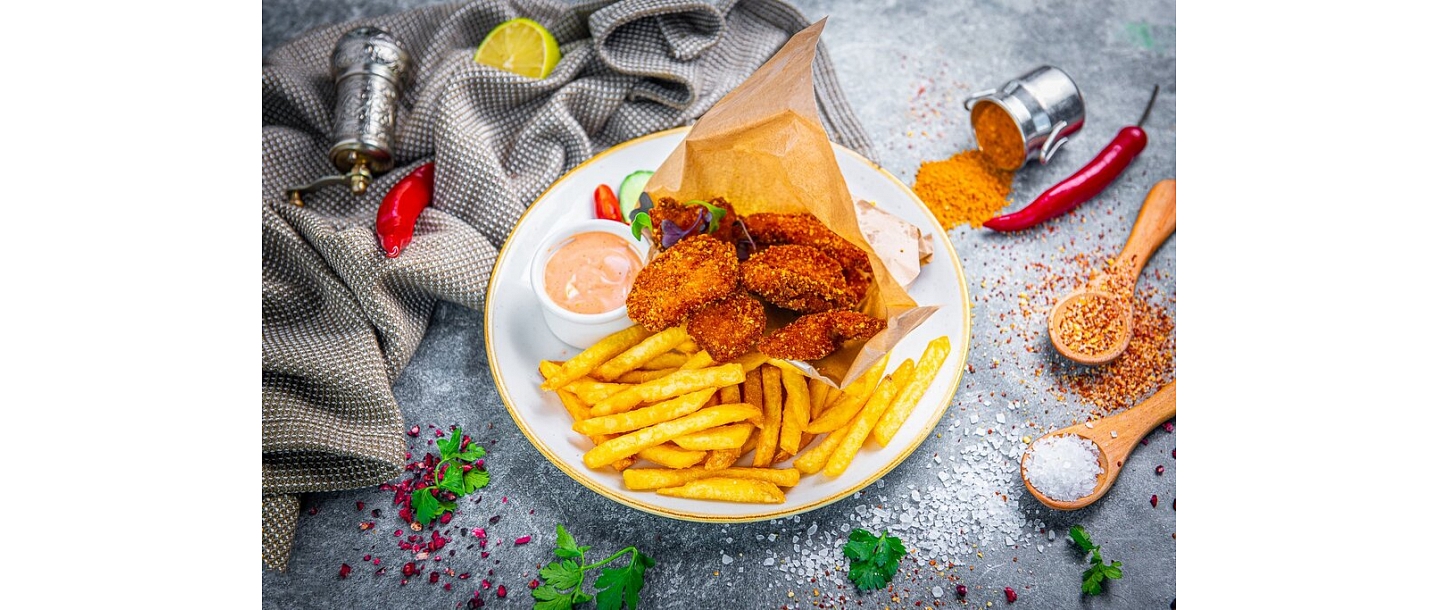 Chicken nuggets with french fries