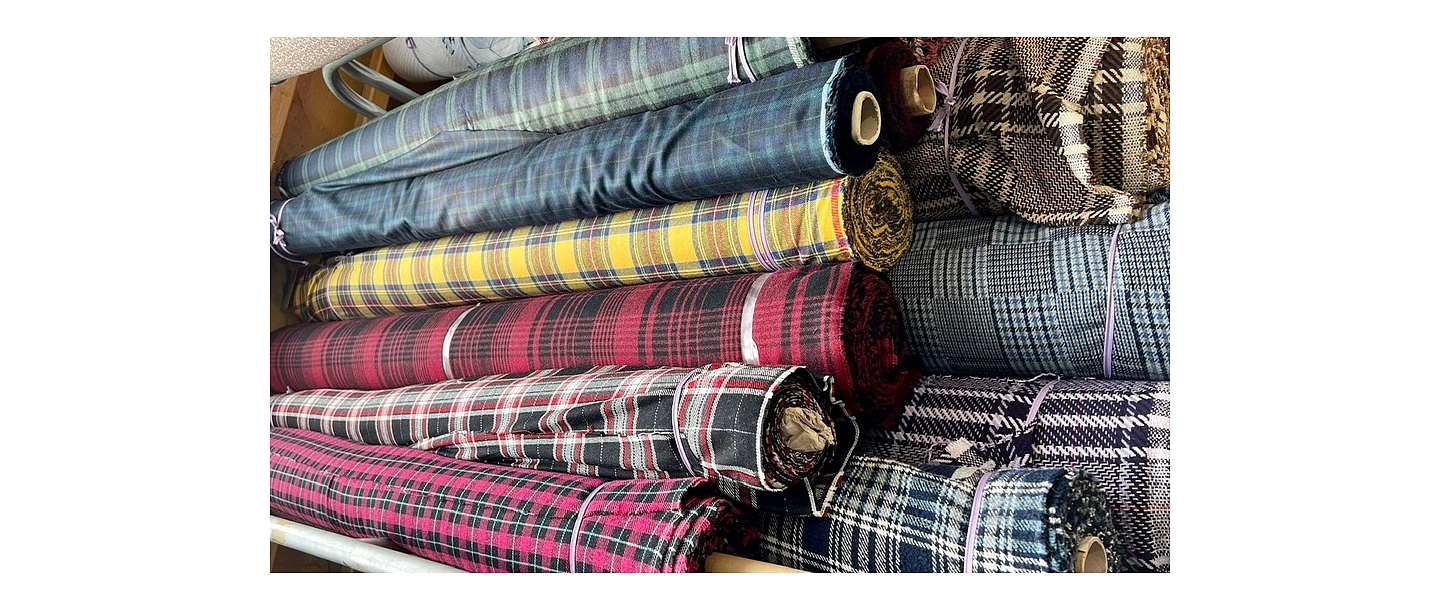 Wool and suit fabrics in classic patterns