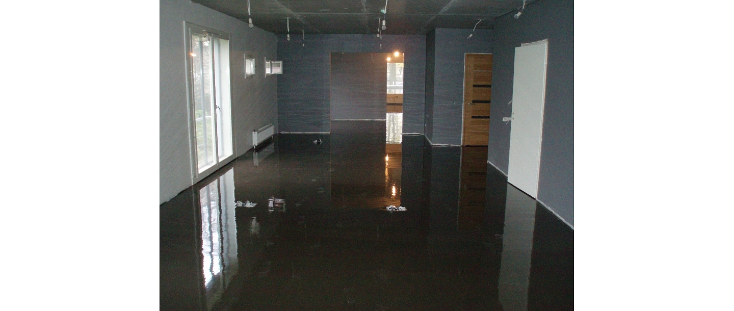 concrete under glass