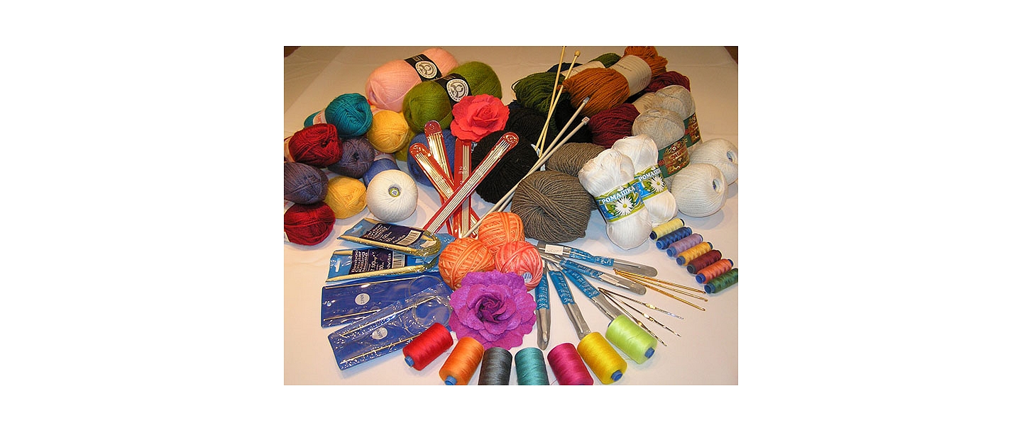 Yarn, needles, crochet hooks