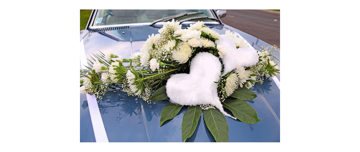 Car decoration with flowers