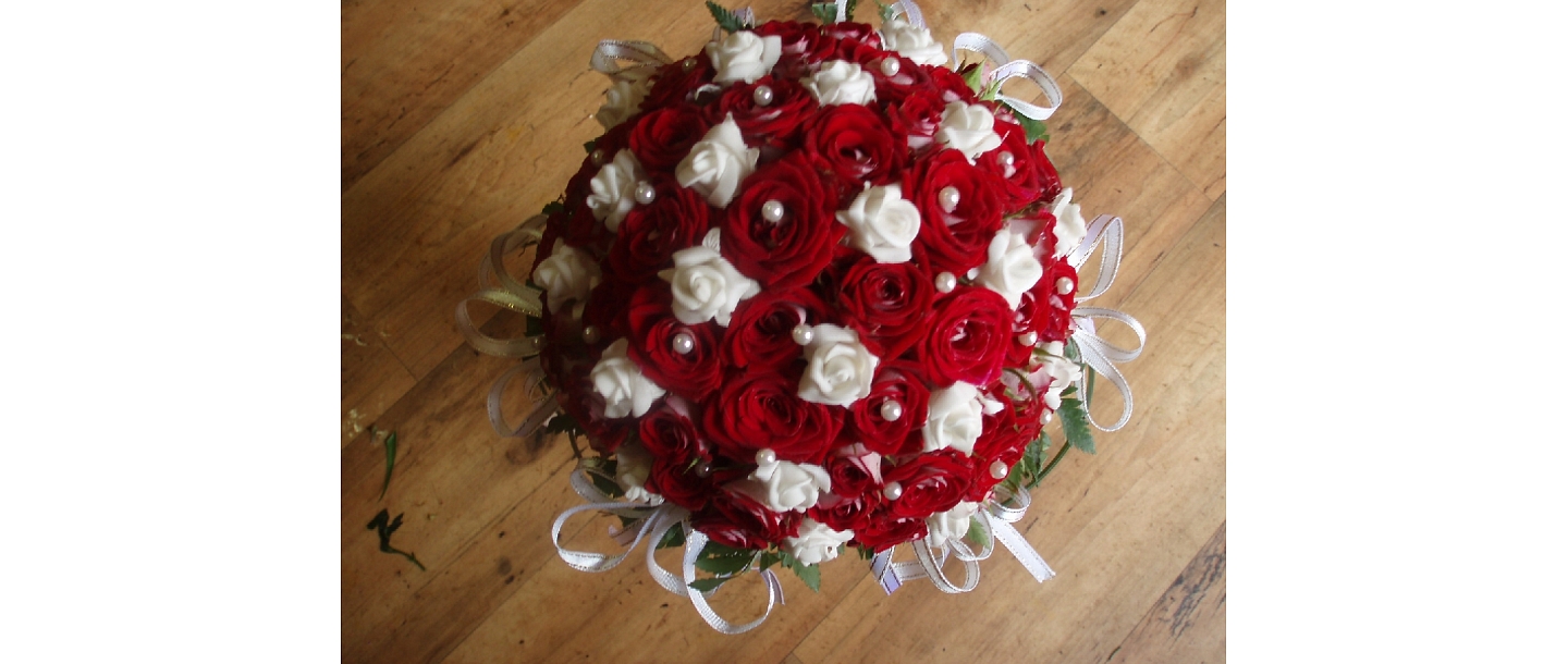 Pearls, ribbons for flower bouquets