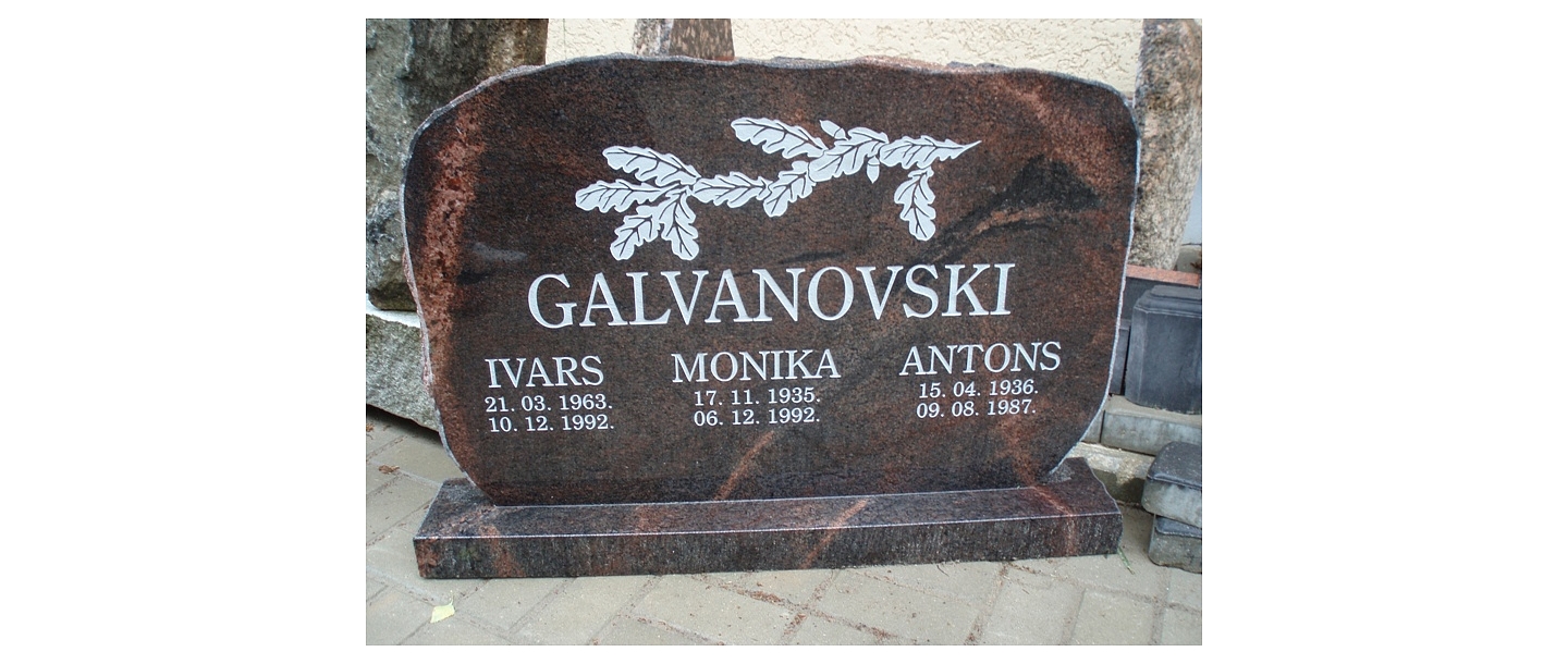 Stone processing, tombstones, grave stones