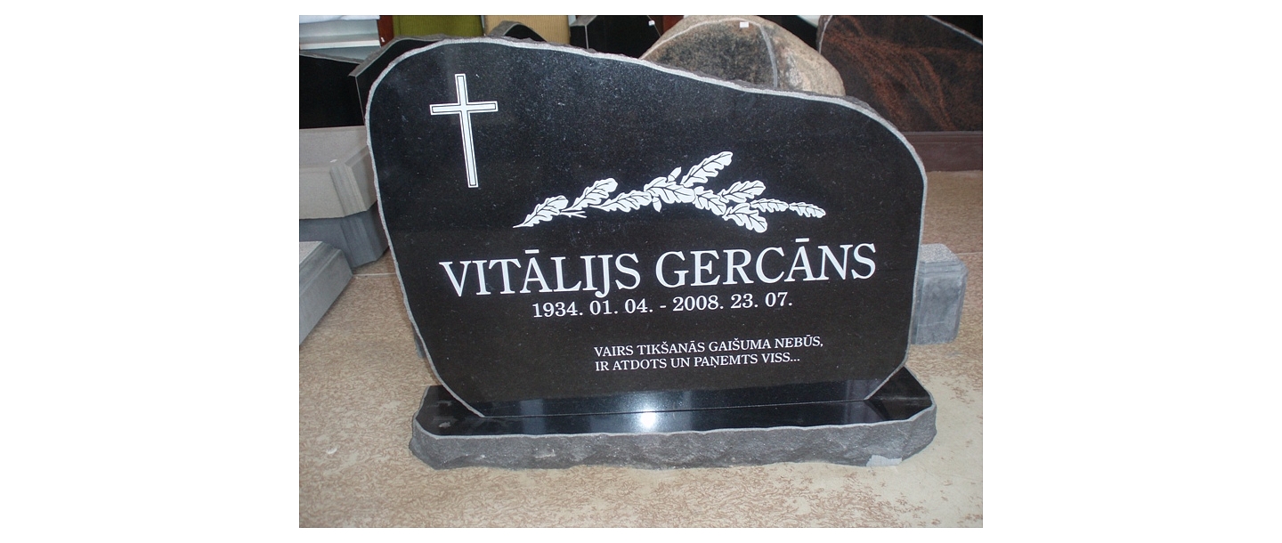 Stone processing, tombstones, grave stones