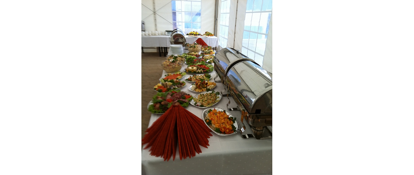 Banquet tables, meals, graduations
