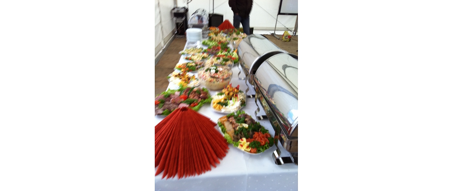 Banquet tables, meals, graduations