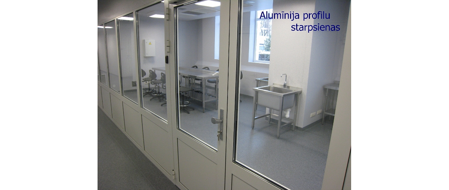 Partitions of aluminum profiles