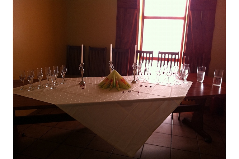 Table laying for weddings, for the funeral Saldus