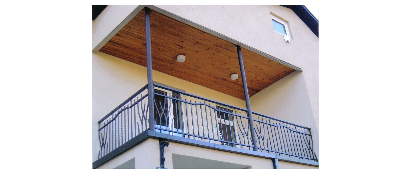 Wrought metal balcony railings