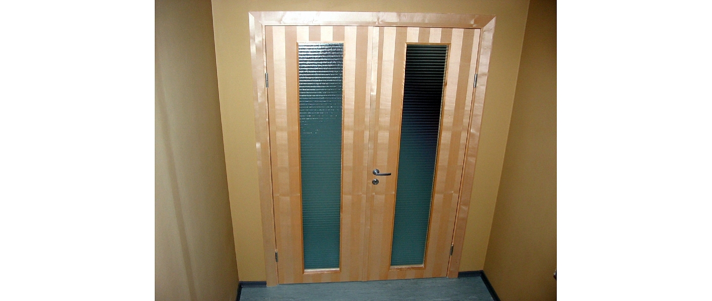 Double wooden doors