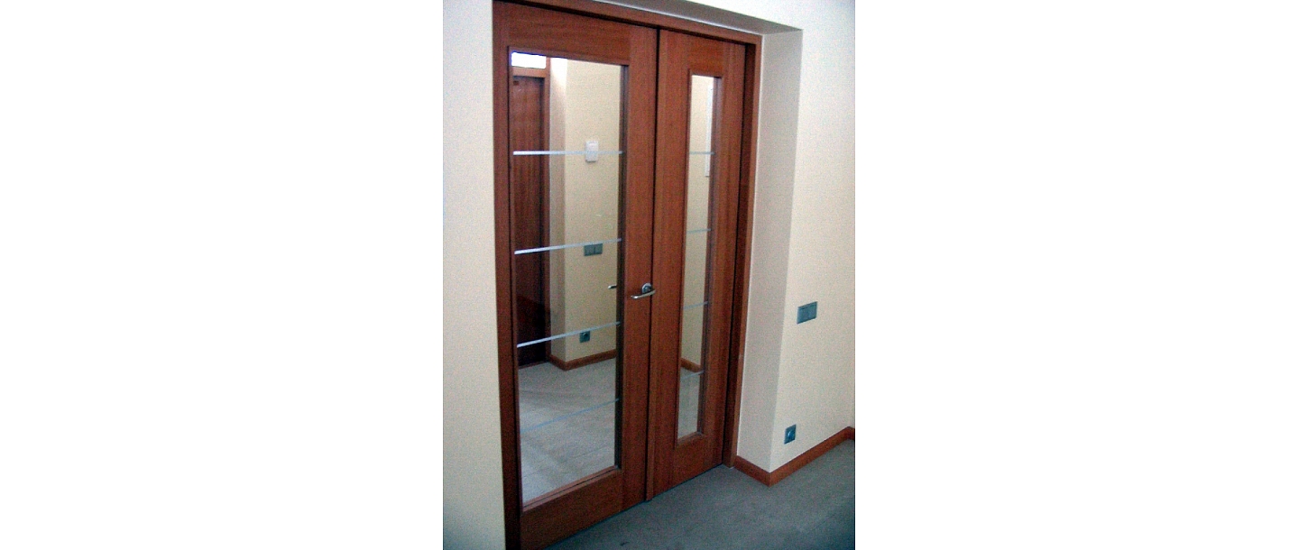 Double wooden doors