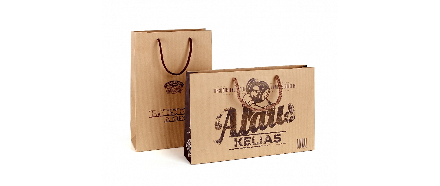 Various types of printable paper bags