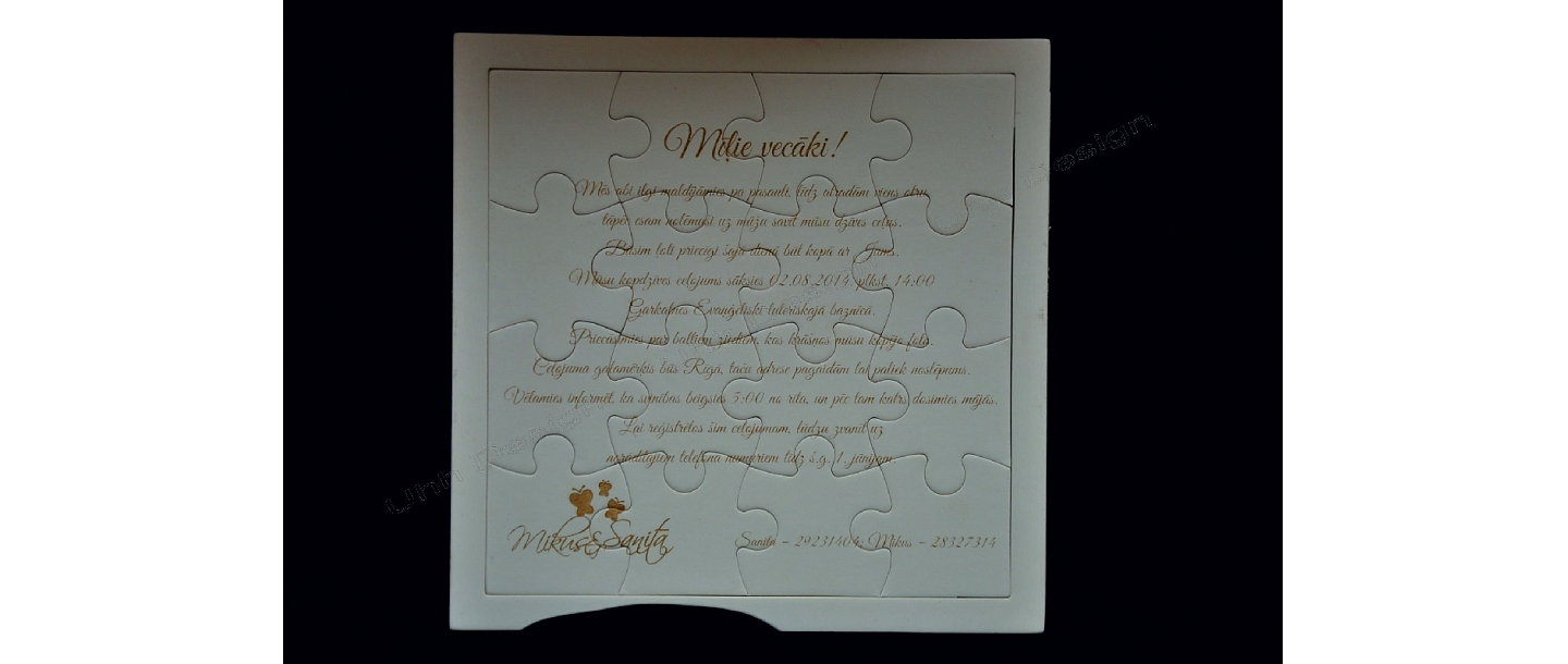 Wedding invitation puzzle Sanita Mikus.
