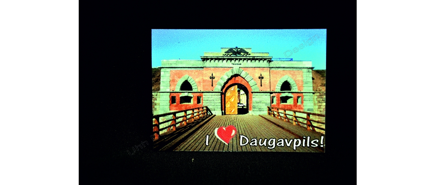 печать магнитных наклеек i love daugavpils.