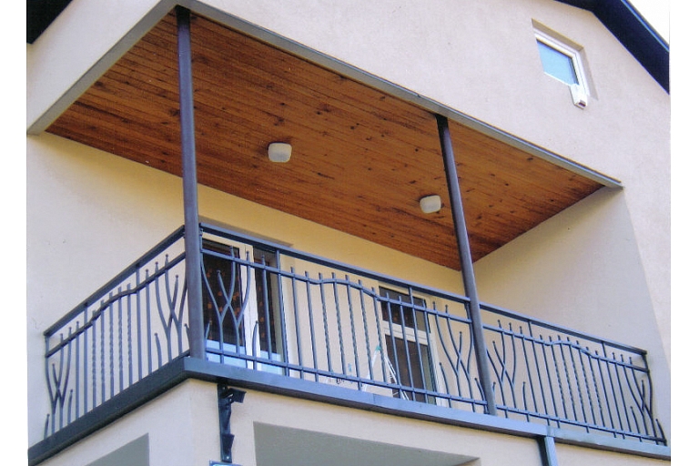 Wrought metal balcony railings