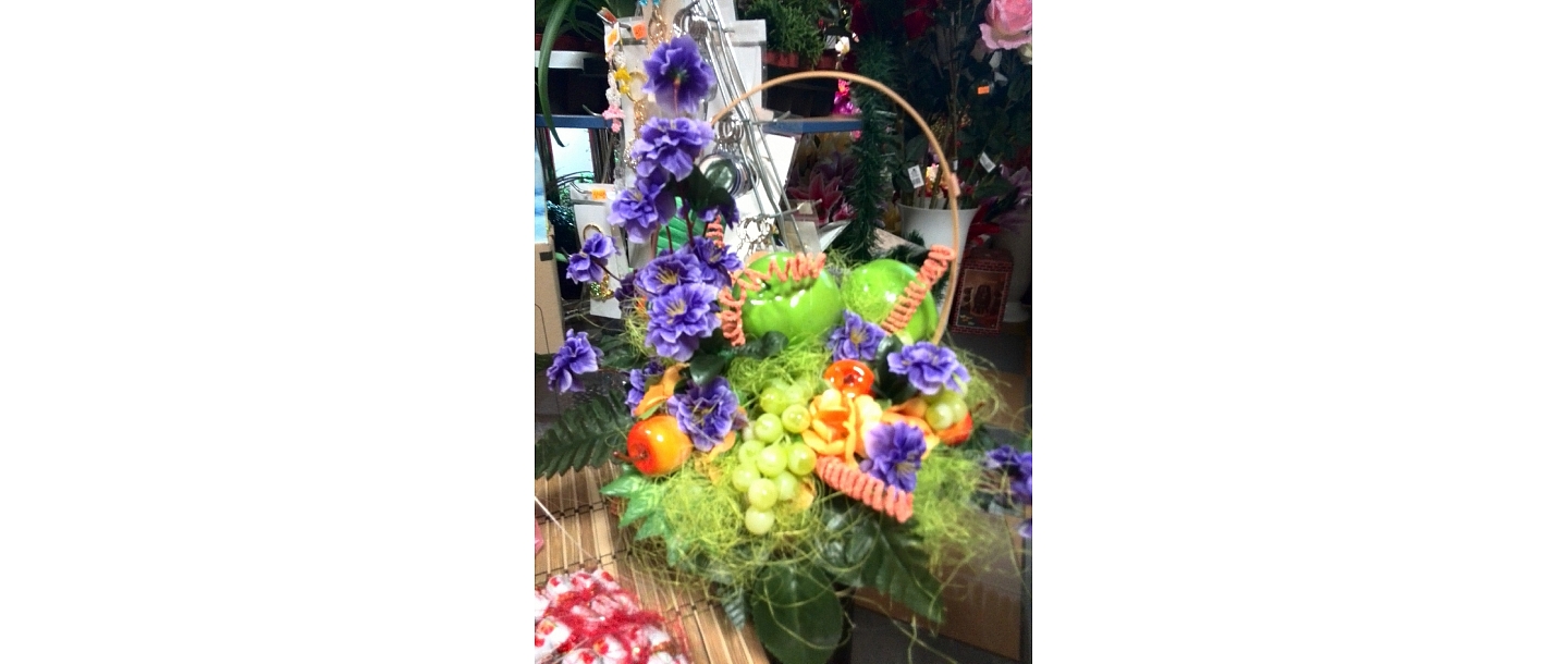 Flower baskets in Rezekne