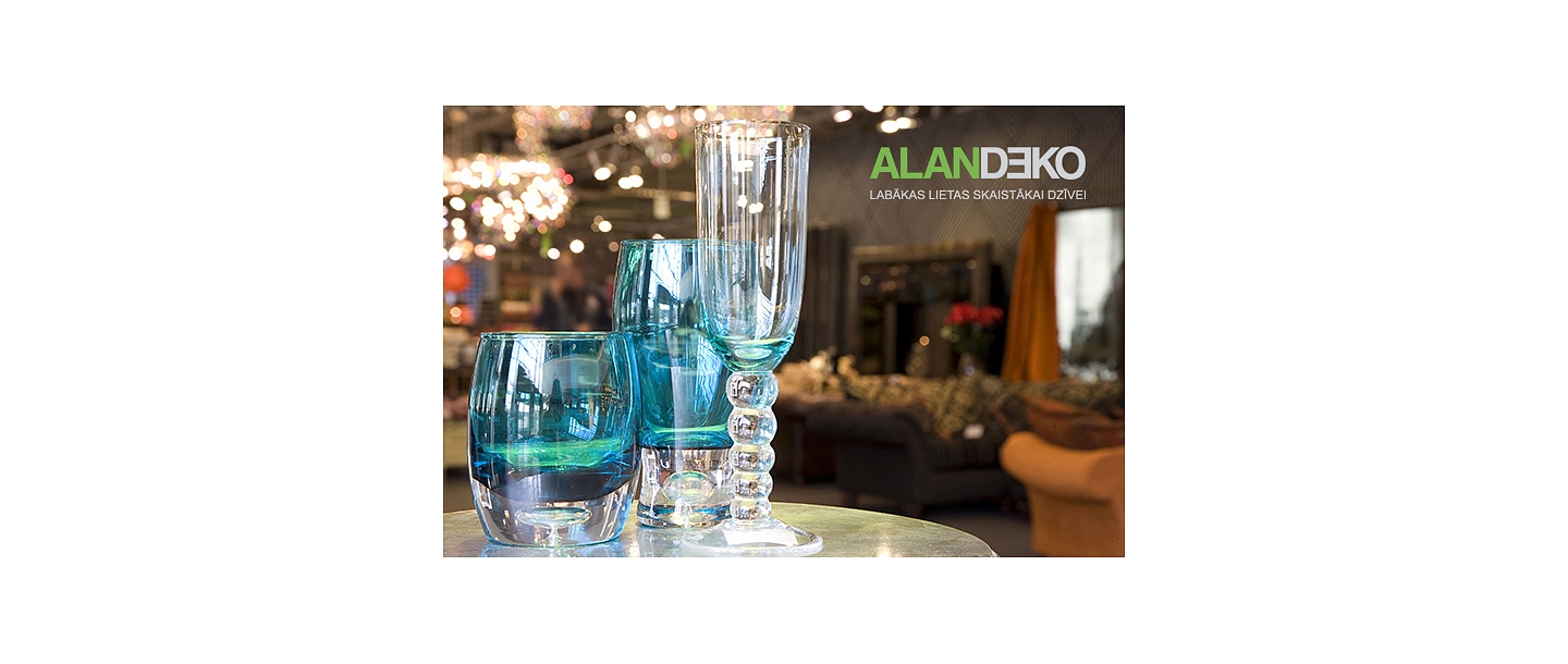 ALANDEKO interior, dishes, glasses, colorful gifts