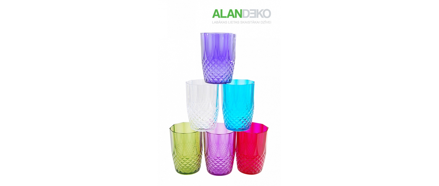 ALANDEKO trauki krāsainas glāzes