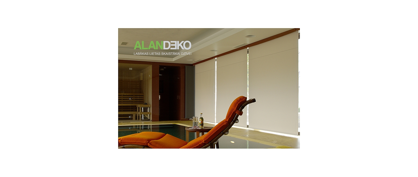 ALANDEKO roller blinds for pools for SPA rooms