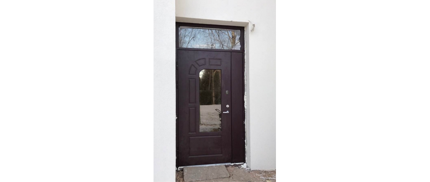 Metal door with glass package and MDF Daugavpils
