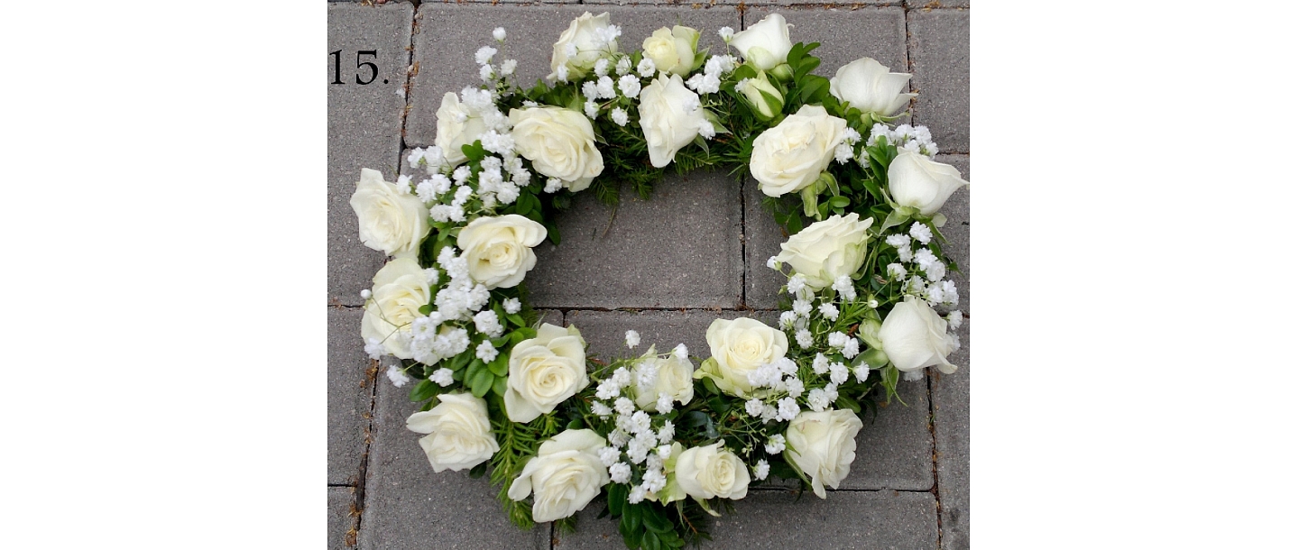Wreaths for a funeral in Liepaja