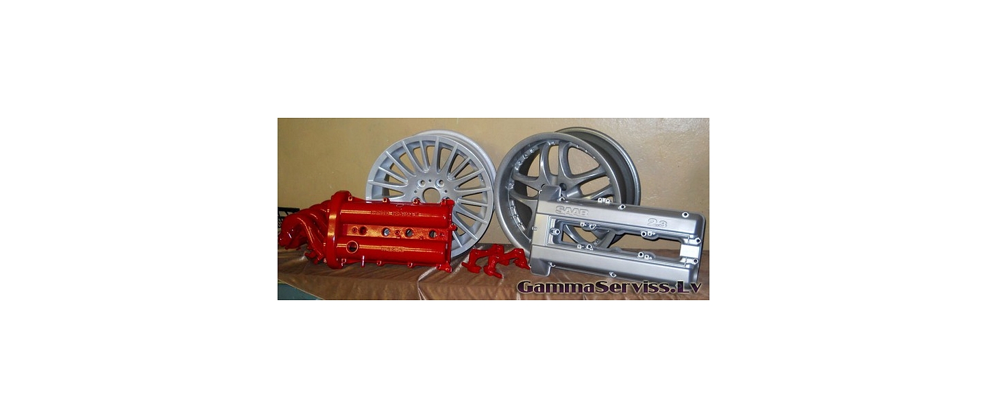 powder coating of car parts