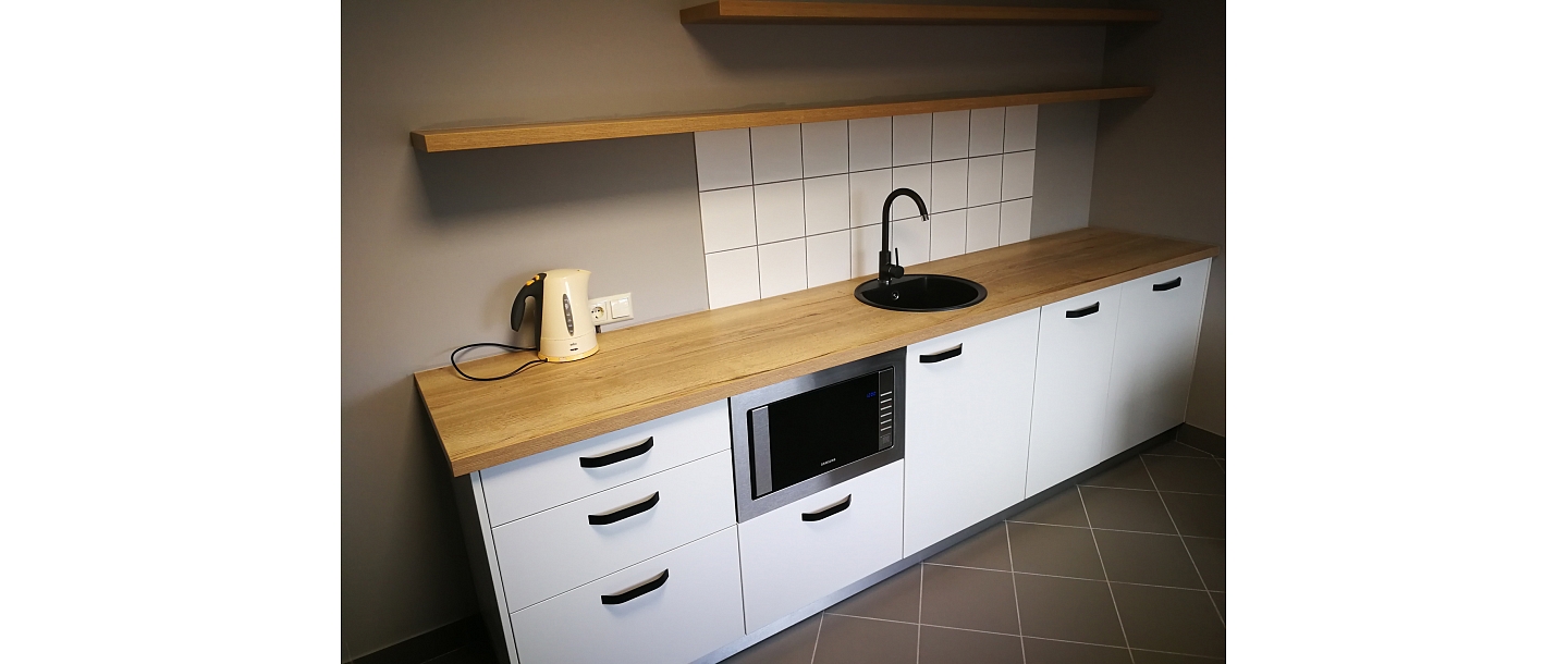 Kitchen equipment upon individual order.  "GS Fittings"