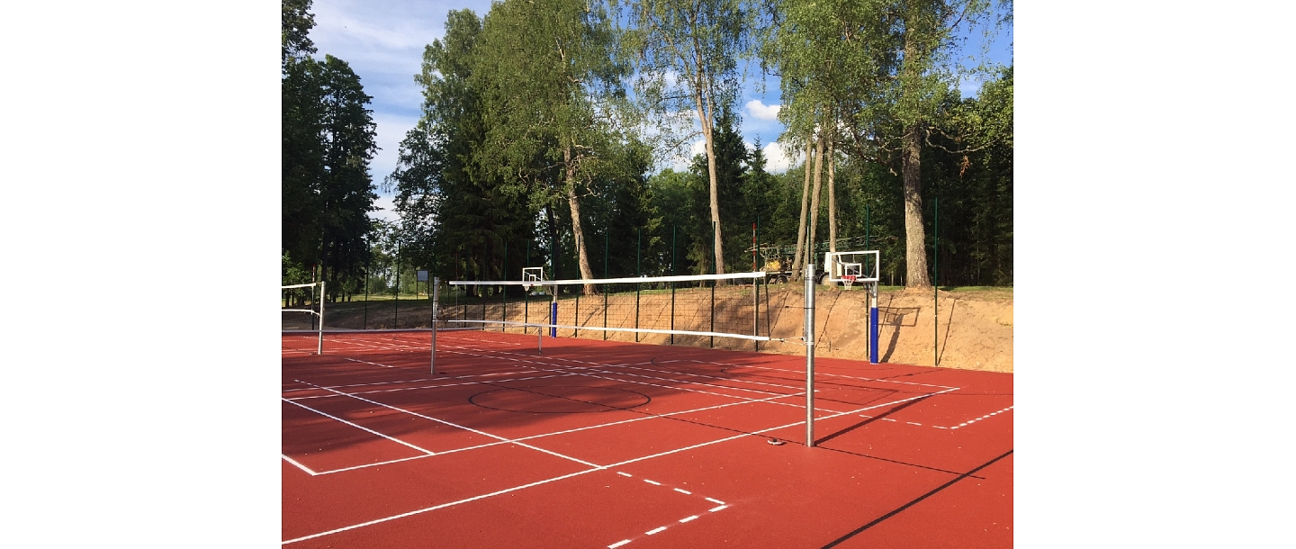 Outdoor basketball court cover