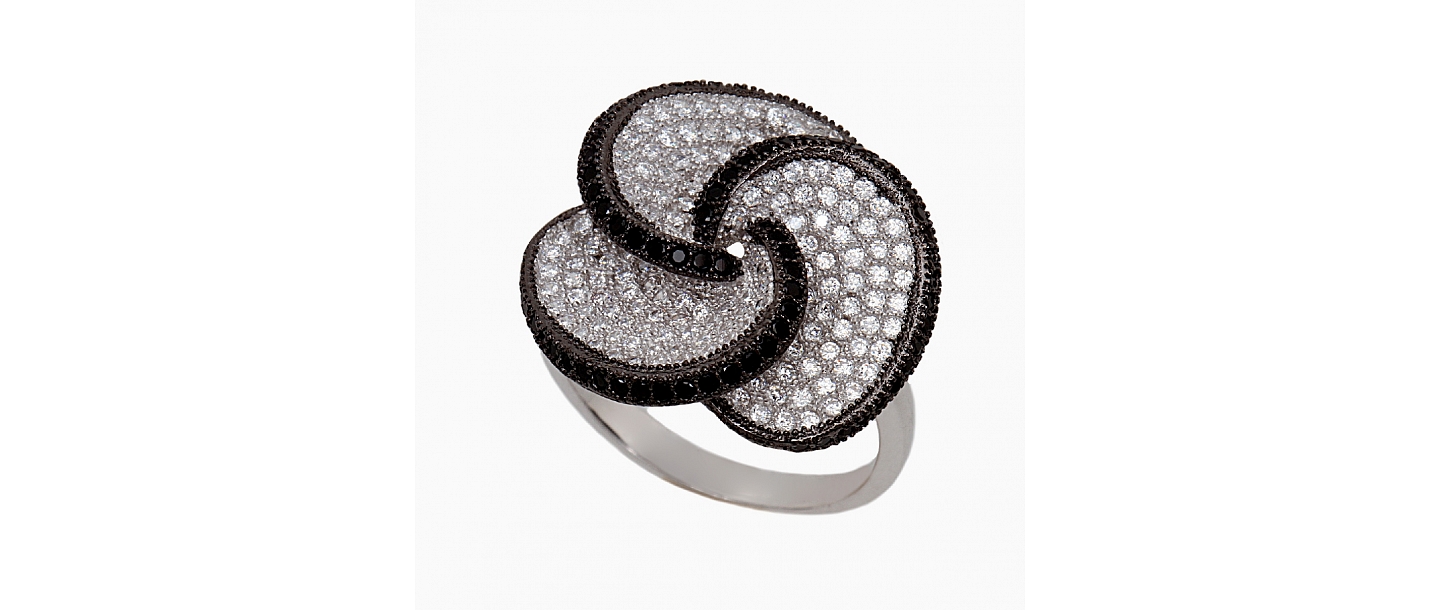 Silver ring with zircon