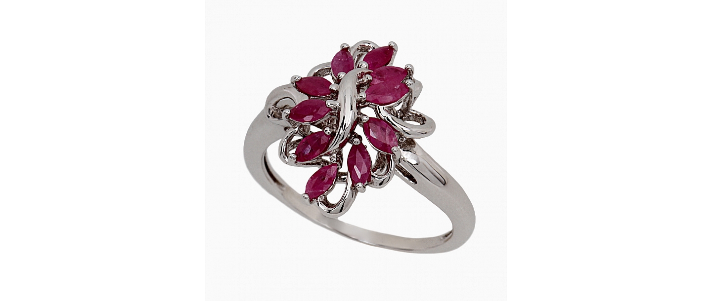Silver ring with ruby