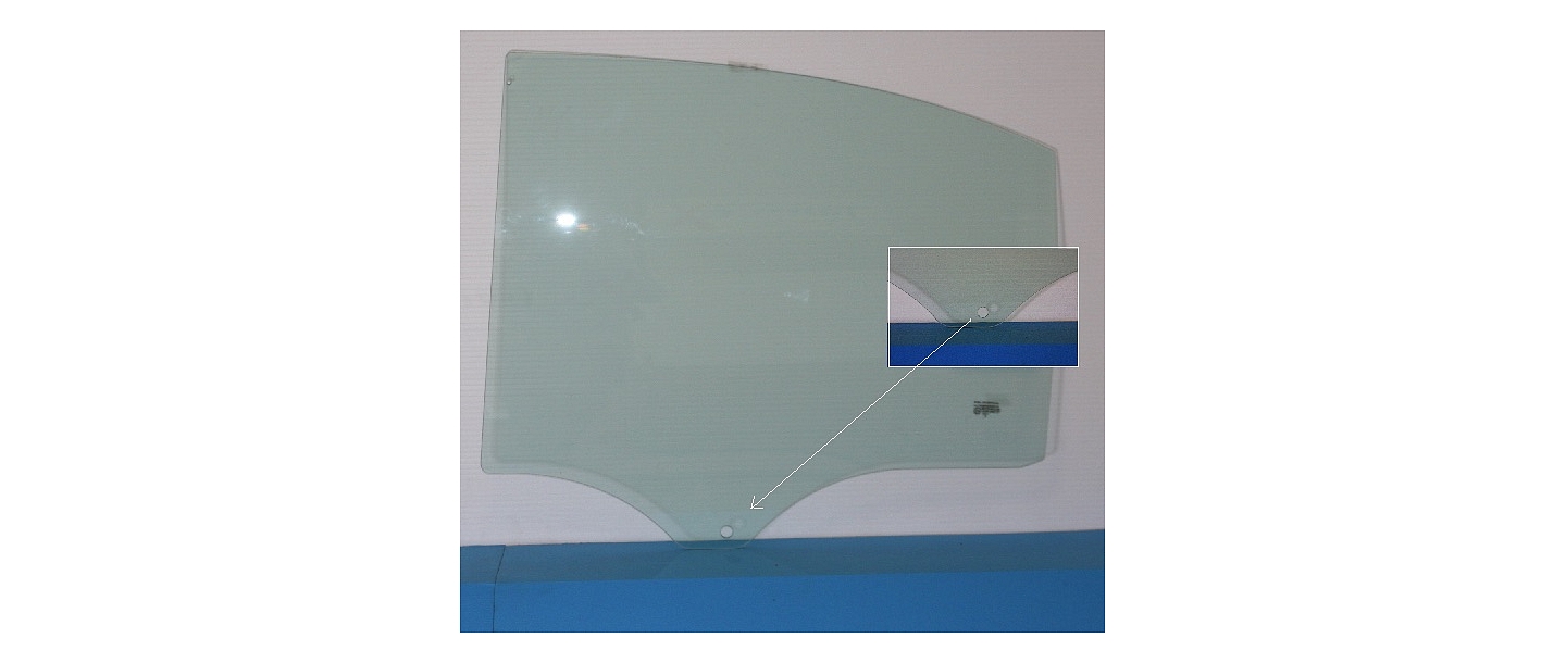 3359LGNH5RDFIAT PANDA 2 03 12  Car Door Window   Auto Glass Green   Rear Left   1Holes   wo Accessories