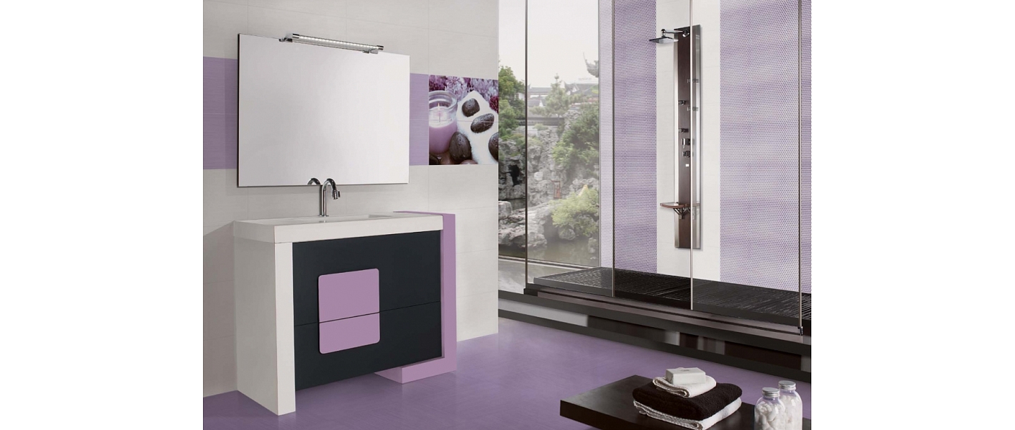 Tiles in modern shades, purple tiles
