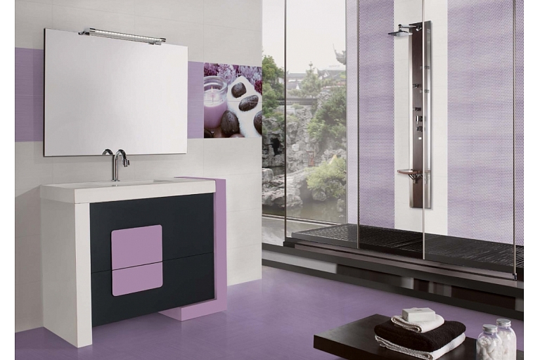 Tiles in modern shades, violet tiles