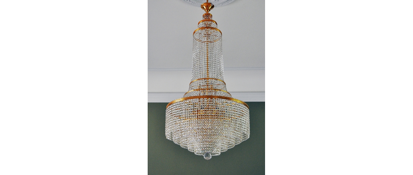 ArtDeco chandelier in the interior of Riga Palace - restored