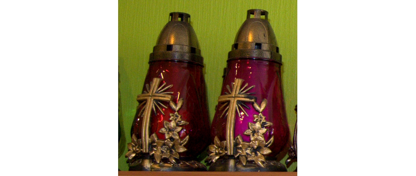 Grave candles, funeral accessories