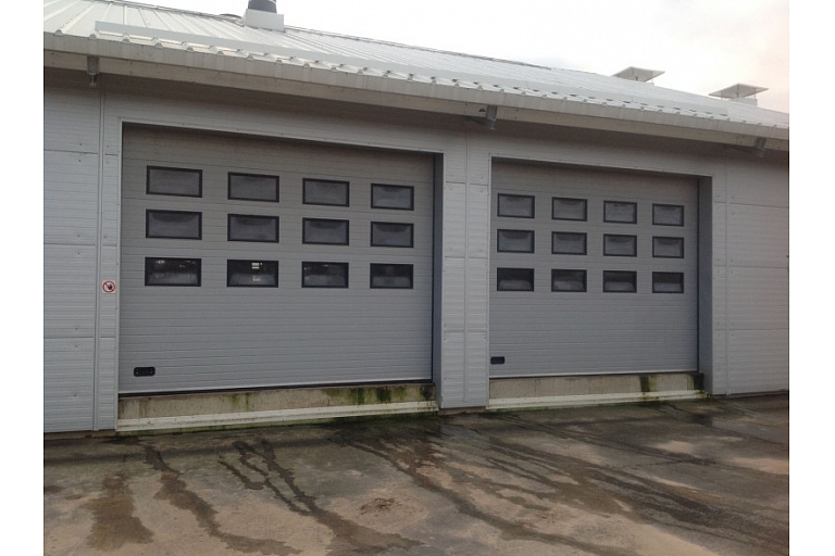 Garage gates warehouse and hangar gates with windows Cesis Valmiera Ventspils Jelgava
