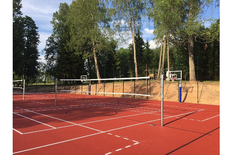 Outdoor basketball court cover