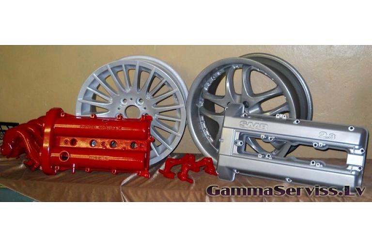 powder coating of car parts