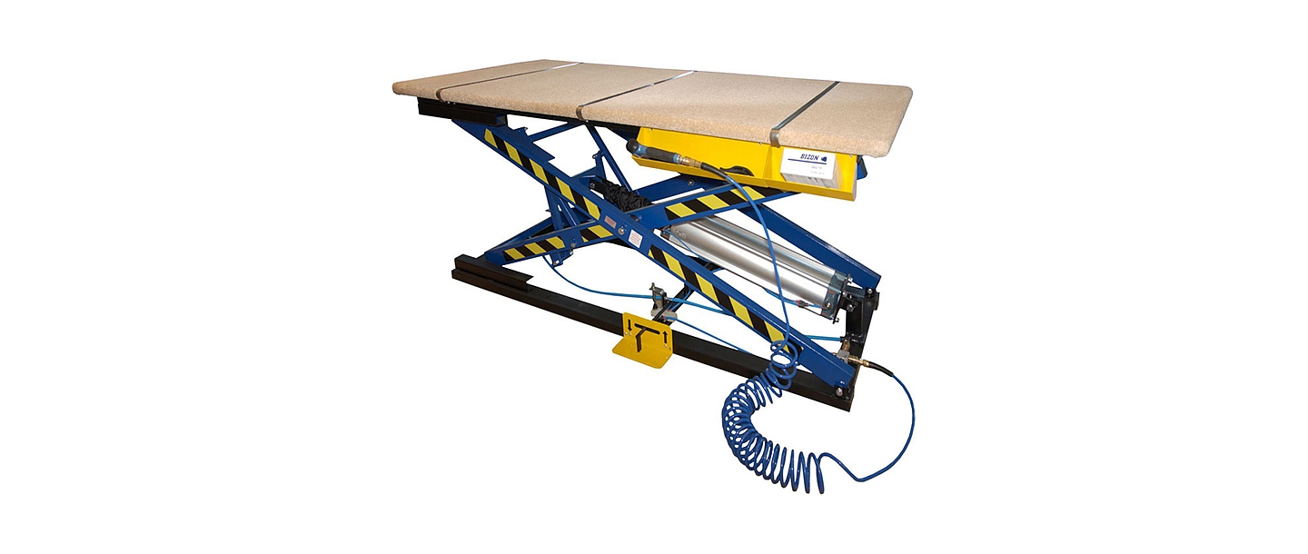 Pneumatic upholstery table