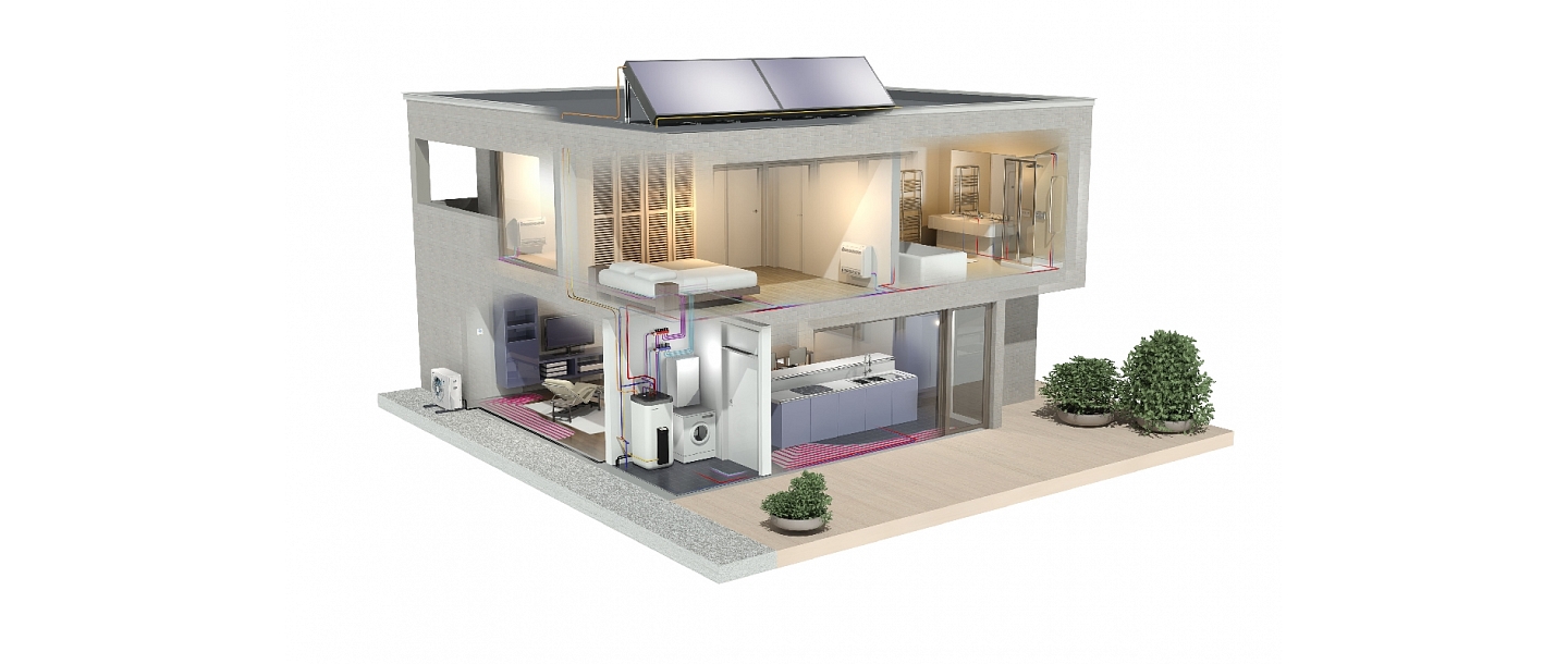 Применение солнечных коллекторов в сочетании с тепловым насосом